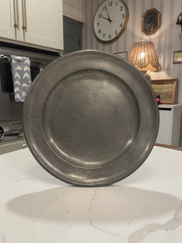 Antique 18thc pewter plate - antique,